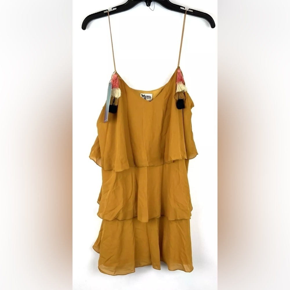 Mumu Women’s Sleeveless Ruffled Burnt Orange Mini Dress Size M